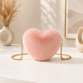 Fuzzy Heart Crossbody Bag