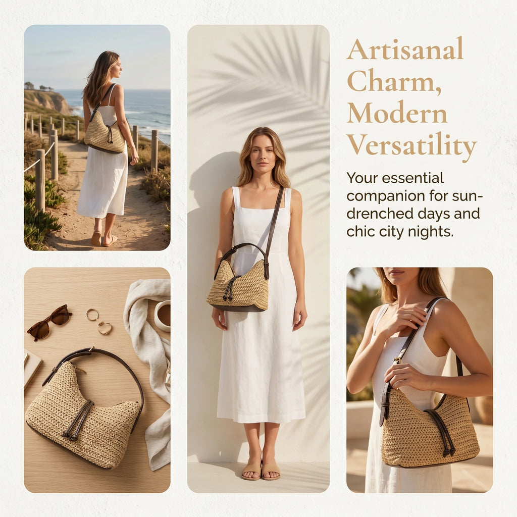 Summer Beach Straw Shoulder Bag