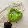 Leather Knot Top Clutch Bag
