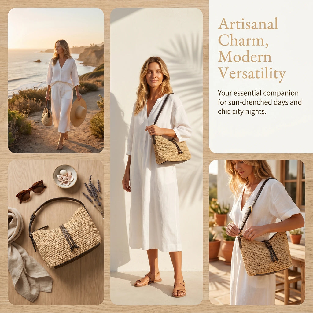 Summer Beach Straw Shoulder Bag