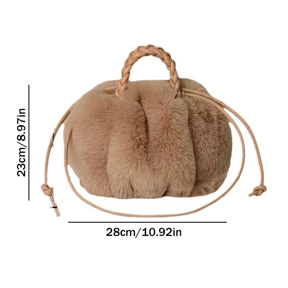 Plush Pumpkin Shoulder/Hand Bag