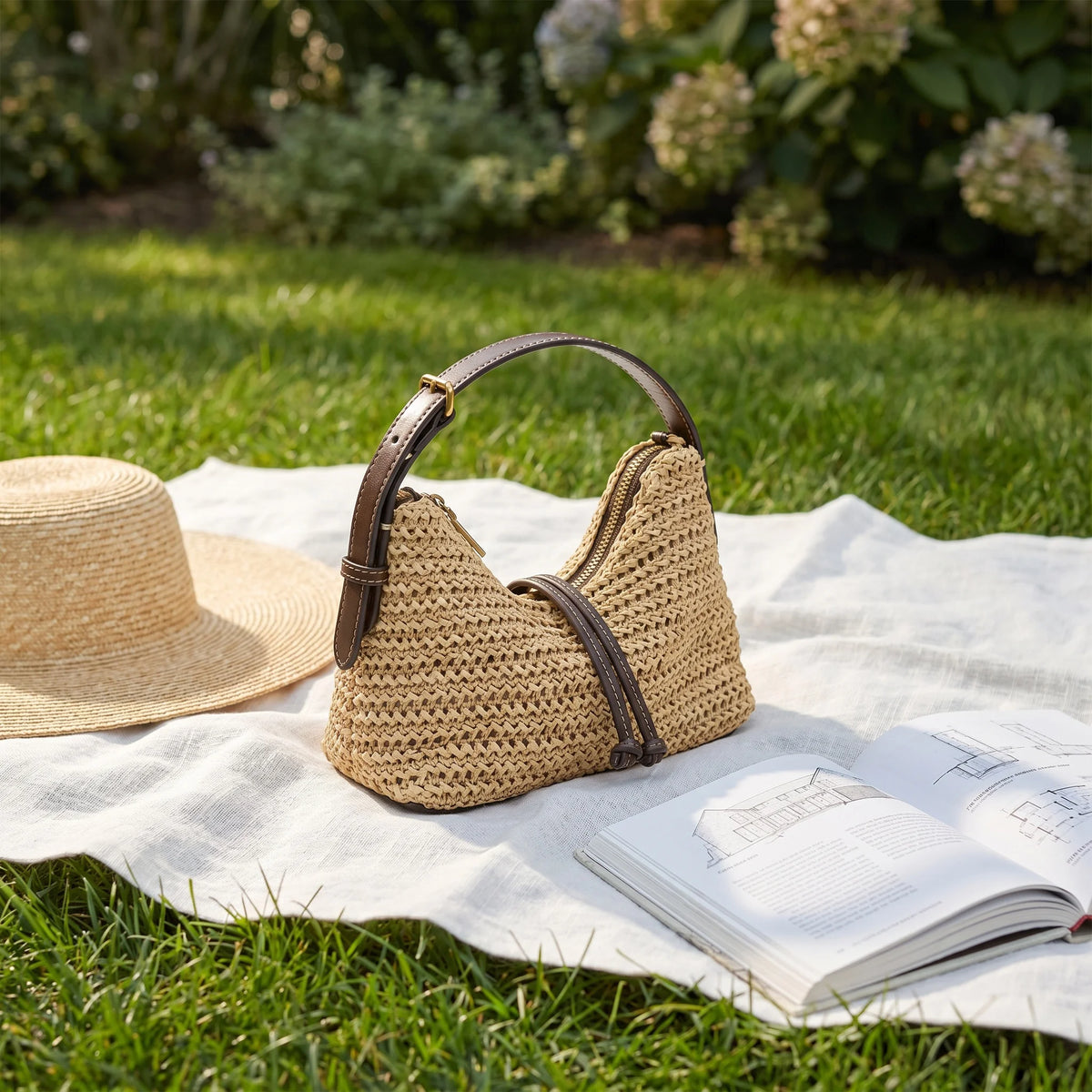Summer Beach Straw Shoulder Bag